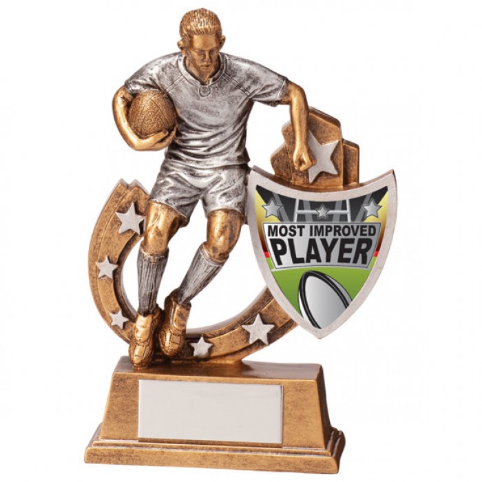 GALAXY - MOST IMPROVED PLAYER - RUGBY AWARD - 5 SIZES - 12.5CM TO 28.5CM